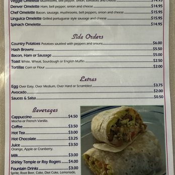 Wizards Cafe At Corbin - Breakfast menu back page - Diners Near Me - Hollister, California Wizards Cafe At Corbin - Breakfast menu back page - Diners Near Me - Hollister, California