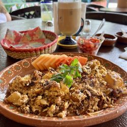 Luna Luna - Special - scrambled eggs with homemade chorizo, bacon, onions, and potatoes