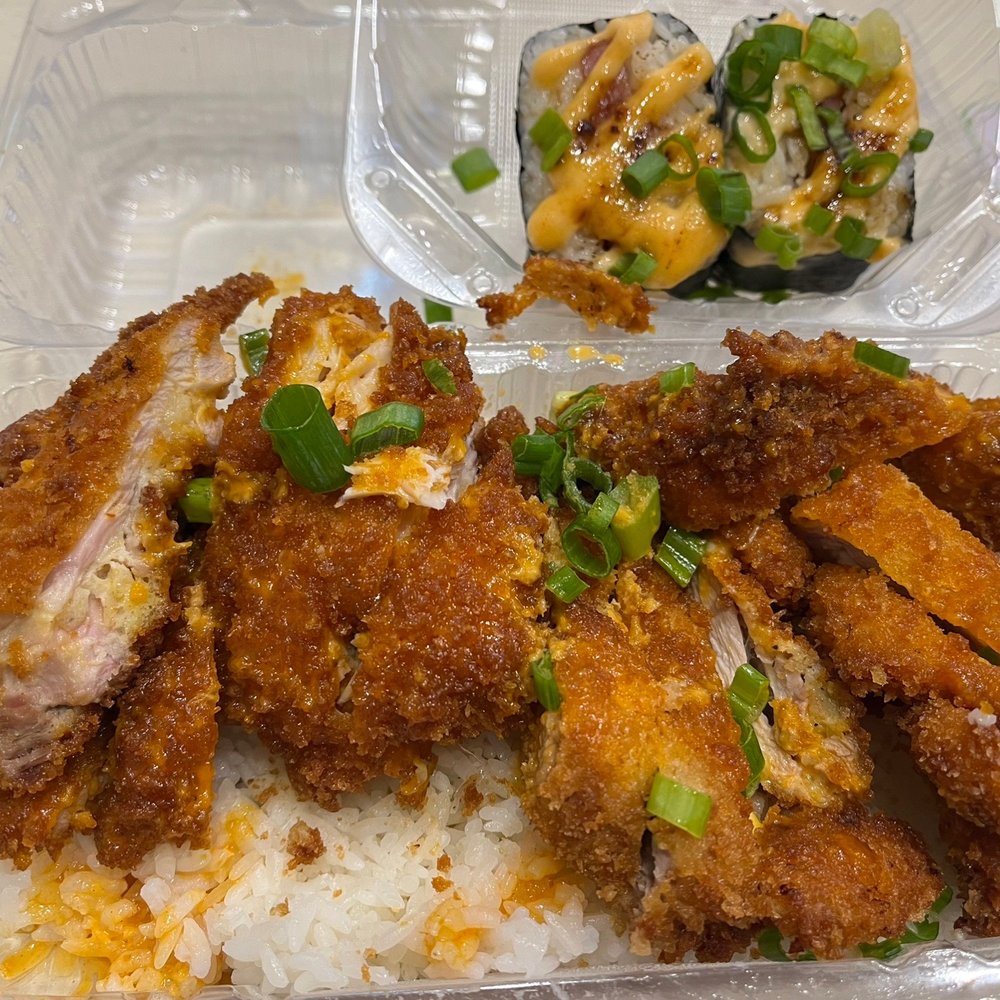 Shootz - Kimchi Butter Katsu Chicken with extra rice and Spam Brulee Musubi - Hawaiian Near Me - Stanton, California