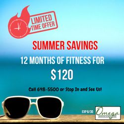 Omega Health & Wellness - Exp 7/30. 12 Months of Fitness ONLY $120! FREE Consultation to go over your goals and receive a custom workout plan!