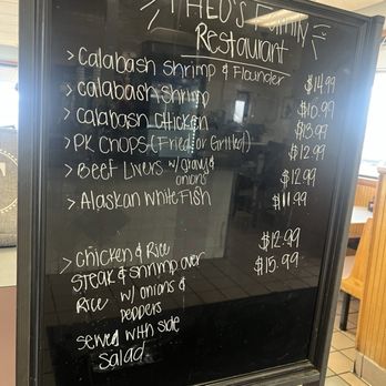Theo's Family Restaurant - Specials menu - American Near Me - Greer, South Carolina Theo's Family Restaurant - Specials menu - American Near Me - Greer, South Carolina