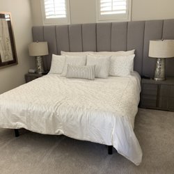 Tradition Upholstery - Manufactured new headboard with upholstered channels for designer: Marsha Young (The Interiors Design)