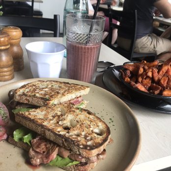 Social Brew Cafe - Steak Sandwich with sweet potato fries - Cafes Near Me - Pyrmont, NSW Social Brew Cafe - Steak Sandwich with sweet potato fries - Cafes Near Me - Pyrmont, NSW