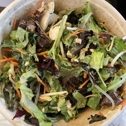 Oriental crunch salad. They missed the cashews and tortilla strips Oriental crunch salad. They missed the cashews and tortilla strips