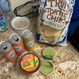 Trader Joe's goods at the hotel . Trader Joe's goods at the hotel .