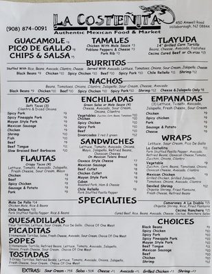Menu photo 4 La Costeñita Hillsborough, NJ