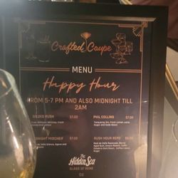 Happy Hour Menu as of Feb 2024