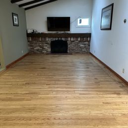 Beautifully restored wood floor.