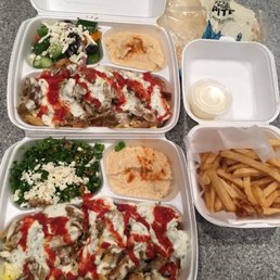 a variety of food in containers