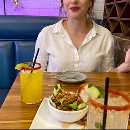 Agua melon & ceviche (partially hidden, sorry!) Agua melon & ceviche (partially hidden, sorry!)