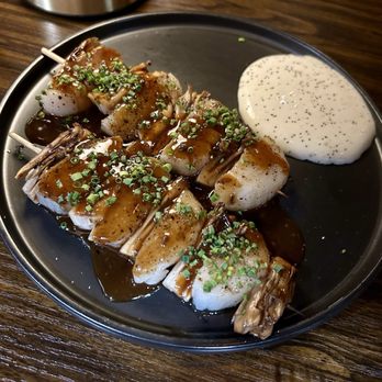 Sparrow + Wolf - Scallops and mushroom skewers - New American Near Me - Las Vegas, Nevada Sparrow + Wolf - Scallops and mushroom skewers - New American Near Me - Las Vegas, Nevada