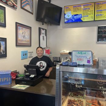 Brigham Fish Market - Front desk lady taking orders - Seafood Markets Near Me - Cascade Locks, Oregon Brigham Fish Market - Front desk lady taking orders - Seafood Markets Near Me - Cascade Locks, Oregon