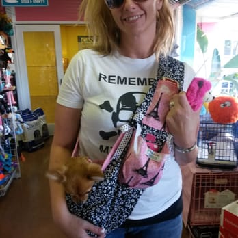 Gabbi's Pet Boutique - Lawanna and Daisy modeling a custom made pet sling! - Pet Training Near Me - Henderson, Kentucky