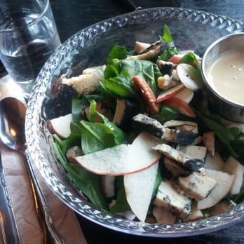 Firefly Cafe and Outpost - Spinach salad with apples, pecans, vegan bleu cheese, and lemon-miso-tahini dressing. - Cafes Near Me - Boyertown, Pennsylvania