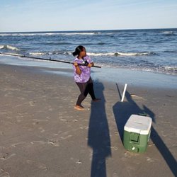 Amelia Island Bait & Tackle - 14 year old fishing with new fishing pole.
