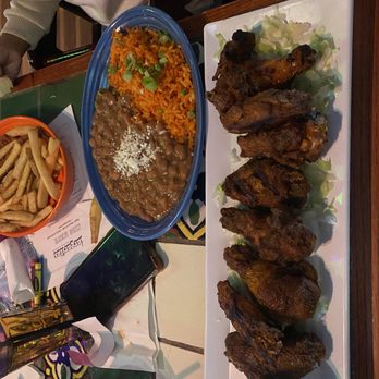 Margaritas Mexican Restaurant - Jerk wings with refried beans and rice - Mexican Near Me - Metuchen, New Jersey