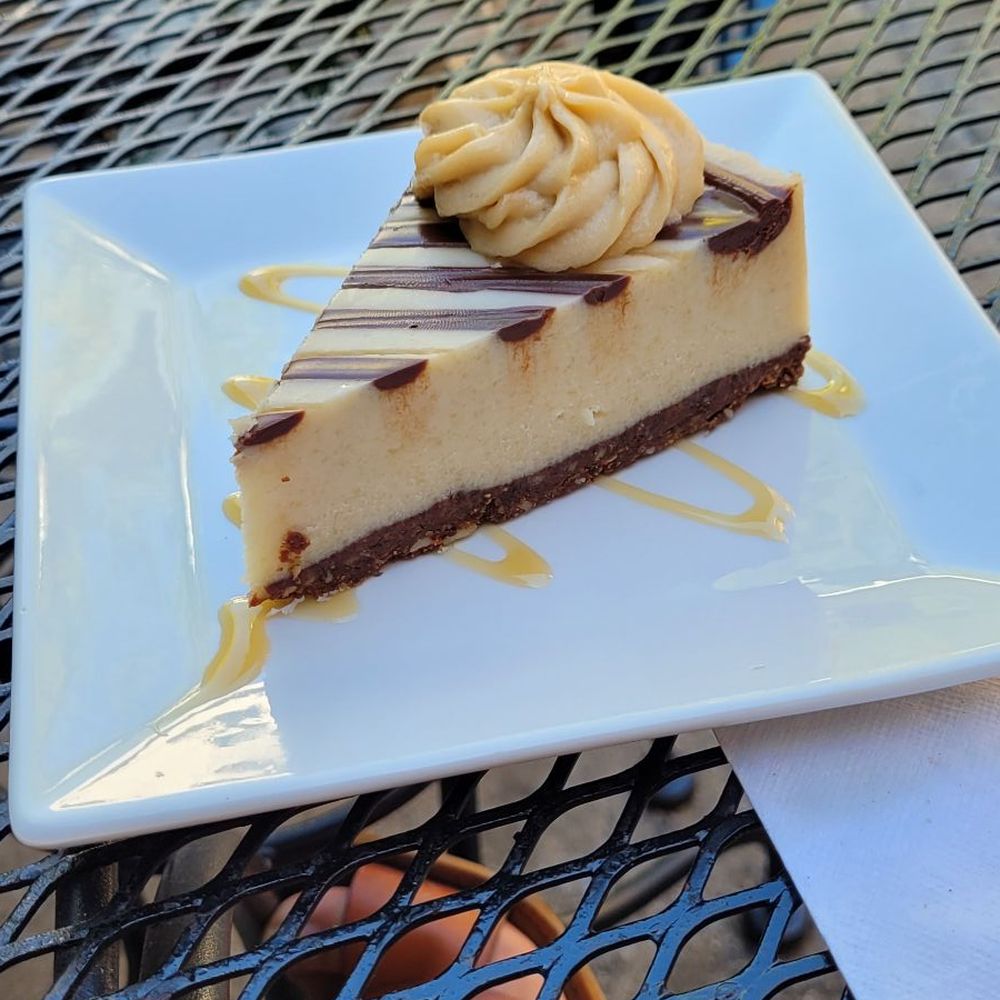 Laughing Seed Cafe - Raw seasonal cheesecake - chocolate caramel - Vegetarian Near Me - Asheville, North Carolina