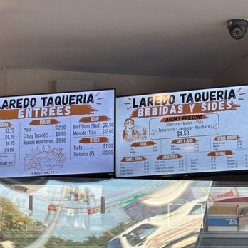 Laredo Taqueria - Menu items - Tacos Near Me - Houston, Texas Laredo Taqueria - Menu items - Tacos Near Me - Houston, Texas
