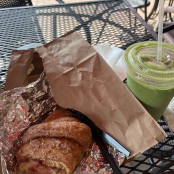 The Continental Bakery - Raspberry & cream cheese croissant & ice vanilla matcha! - Bakeries Near Me - Birmingham, Alabama The Continental Bakery - Raspberry & cream cheese croissant & ice vanilla matcha! - Bakeries Near Me - Birmingham, Alabama