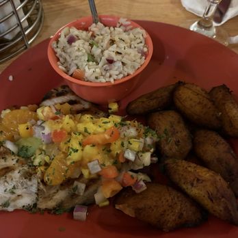 Mango Mango's Caribbean Grill & Bar - Mahi Mahi with plantains and island rice - Caribbean Near Me - Saint Augustine Beach, Florida