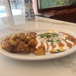 El Enchilado Bar & Grill - Huevos rancheros with potatoes