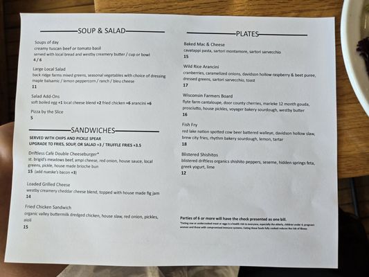 Menu photo 5 The Driftless Cafe Viroqua, WI Menu photo 5 The Driftless Cafe Viroqua, WI