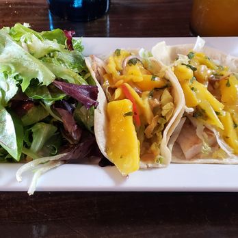 Ketch Harbor Pub - Grilled cod tacos pineapple-habanero jelly & mango and a salad - Seafood Near Me - Half Moon Bay, California