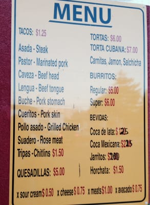 Menu photo 5 Tacos La Raza Richmond, CA