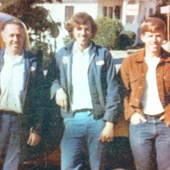 Jack's Service - Grandpa, Dad and Uncle Gary  in front of old station - Auto Repair Near Me - Sutter Creek, California