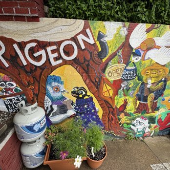 Pigeon Bagels - De art outside - Bagels Near Me - Pittsburgh, Pennsylvania