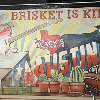 Terry Black's Barbecue - Mural in the indoor dining area. - Barbeque Near Me - Austin, Texas Terry Black's Barbecue - Mural in the indoor dining area. - Barbeque Near Me - Austin, Texas