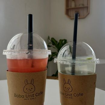 Boba Unit Cafe - Guava lychee and matcha - Bubble Tea Near Me - Roseville, California