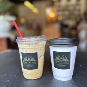Nostalgic Cafe - Brown sugar cafe latte (very good!) and a hot chocolate - Coffee & Tea Near Me - Pasadena, California