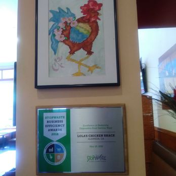 Lola's Chicken Shack - A picture frame inside the store - Sandwiches Near Me - Alameda, California