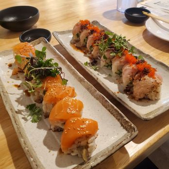 Ananto Sushi - Natasha Roll (left) and Nats Roll (right) both on soy paper. So delicious!! - Japanese Near Me - Stevenson Ranch, California Ananto Sushi - Natasha Roll (left) and Nats Roll (right) both on soy paper. So delicious!! - Japanese Near Me - Stevenson Ranch, California