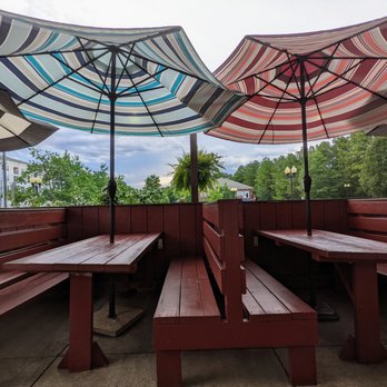 Nantucket Grill - Chapel Hill - Outside. Parking lot side patio. They have a second patio on the opposite side of the building too. - New American Near Me - Chapel Hill, North Carolina