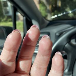 Where my real nails were clipped haphazardly, not filed, and then left like that. Where my real nails were clipped haphazardly, not filed, and then left like that.