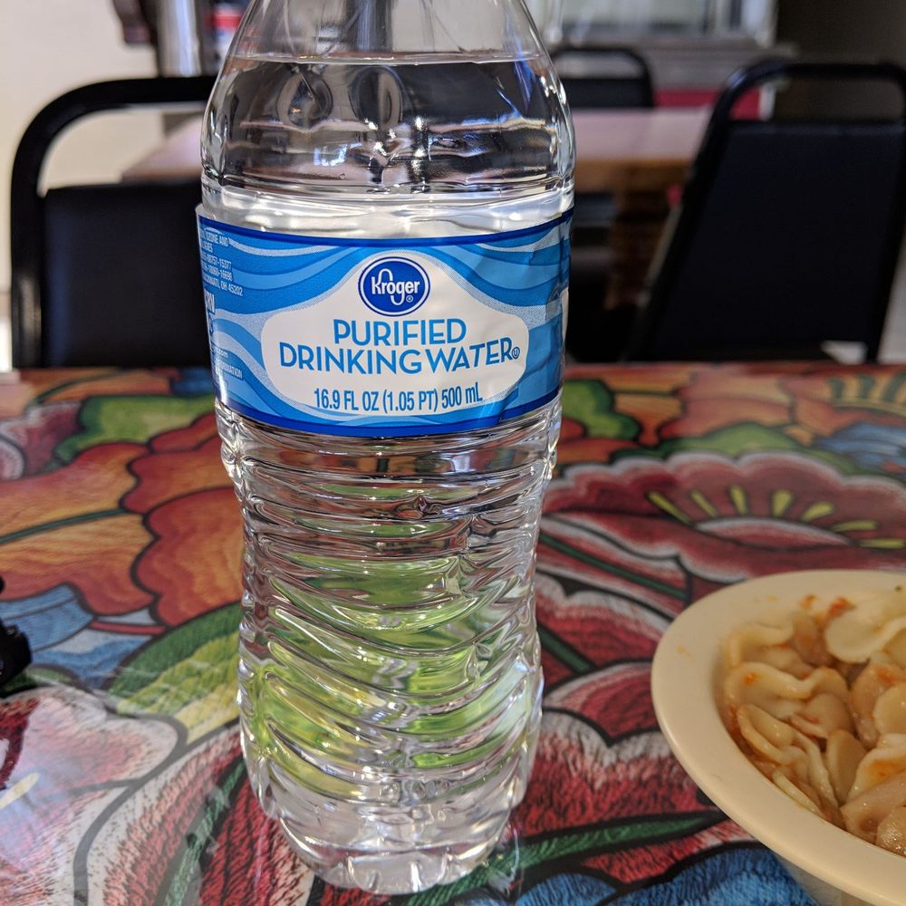 Restaurant San Pedro - They only serve purified bottled water. - New Mexican Cuisine Near Me - Castroville, California