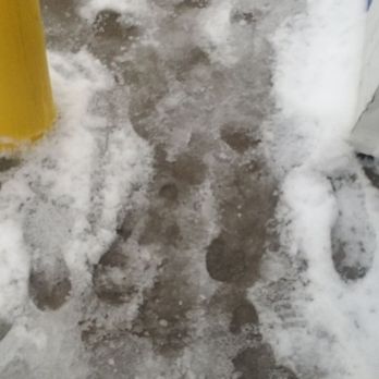Subway - Icy sidewalk at Behan Oil / Subway at 79th and 88th Ave in Justice - Sandwiches Near Me - Justice, Illinois