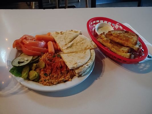 Photo of Beulahland - Portland, OR, US. Humus and grilled cheese both are vegan. Life is good!