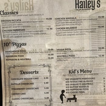 Hailey's Italian Restaurant - Menu - Italian Near Me - Cypress, Texas Hailey's Italian Restaurant - Menu - Italian Near Me - Cypress, Texas