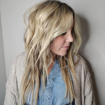Moni Love Hair - Textured layers with a curtain bang. - Hair Stylists Near Me Moni Love Hair - Textured layers with a curtain bang. - Hair Stylists Near Me