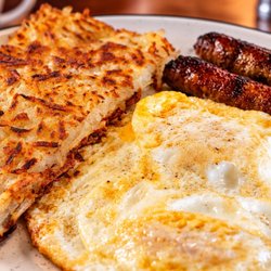 Corie's Cafe - My two egg breakfast with Apple Chicken Sausage.