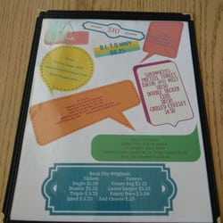 Rock City Cafe - Page one of menu.