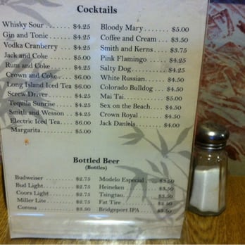 Panda Garden - Cocktail menu....reasonable and a good pour. - New American Near Me - Sunnyside, Washington Panda Garden - Cocktail menu....reasonable and a good pour. - New American Near Me - Sunnyside, Washington