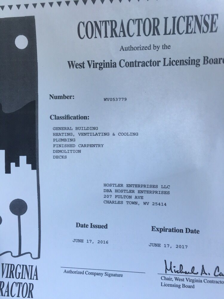 Slide of Hostler Enterprises