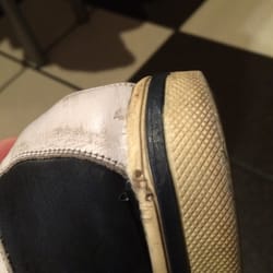 Lansdowne Shoe Renew - Clumps of glue.