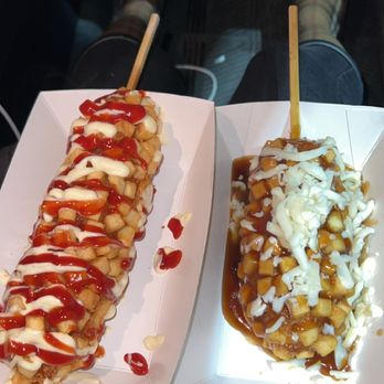 Chung Chun Rice Dog - Left: Potato Right: Poutine - Korean Near Me - Mississauga, Ontario Chung Chun Rice Dog - Left: Potato Right: Poutine - Korean Near Me - Mississauga, Ontario