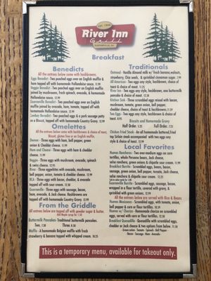 Menu photo 5 River Inn Grill Guerneville, CA