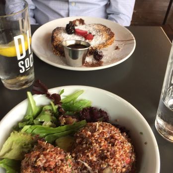 Dish Society - Nutella French Toast and quinoa stuffed avocado! Both very good! Perfect brunch! - New American Near Me - Katy, Texas Dish Society - Nutella French Toast and quinoa stuffed avocado! Both very good! Perfect brunch! - New American Near Me - Katy, Texas